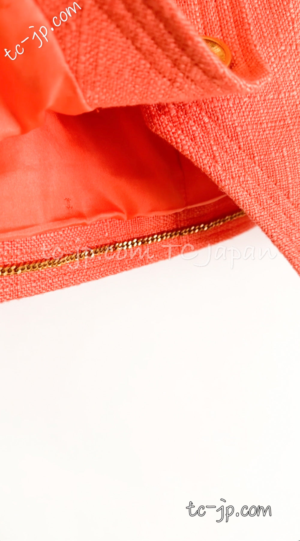 CHANEL 91C Vintage Apricot Gold Button Cotton Jacket Dress Setup 34 36 38 シャネル ヴィンテージ アプリコット CC ゴールド ボタン コットン ジャケット ワンピース セットアップ 即発