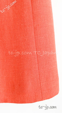 CHANEL 91C Vintage Apricot Gold Button Cotton Jacket Dress Setup 34 36 38 シャネル ヴィンテージ アプリコット CC ゴールド ボタン コットン ジャケット ワンピース セットアップ 即発
