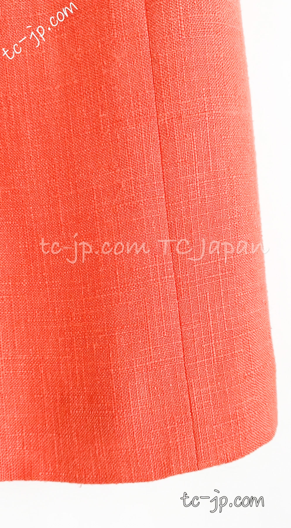 CHANEL 91C Vintage Apricot Gold Button Cotton Jacket Dress Setup 34 36 38 シャネル ヴィンテージ アプリコット CC ゴールド ボタン コットン ジャケット ワンピース セットアップ 即発