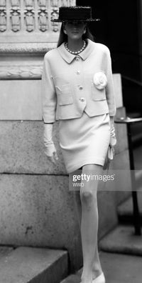CHANEL 91C Vintage Apricot Gold Button Cotton Jacket Dress Setup 34 36 38 シャネル ヴィンテージ アプリコット CC ゴールド ボタン コットン ジャケット ワンピース セットアップ 即発