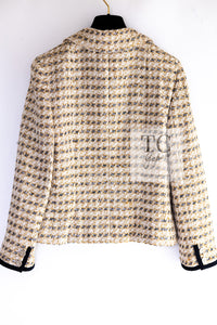 CHANEL 06S Ivory Creme Gold Tone Tweed Jacket Skirt Suit Sharon Stone 36 38 シャネル アイボリー クリーム ゴールド  ツイード ジャケット スカート スーツ 女優シャローン ストーン 即発