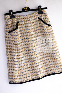 CHANEL 06S Ivory Creme Gold Tone Tweed Jacket Skirt Suit Sharon Stone 36 38 シャネル アイボリー クリーム ゴールド  ツイード ジャケット スカート スーツ 女優シャローン ストーン 即発