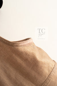 CHANEL 05S Gold Tone Metallic Vest Tunic Tops 34 シャネル ゴールド メタリック ベスト チュニック トップス 即発