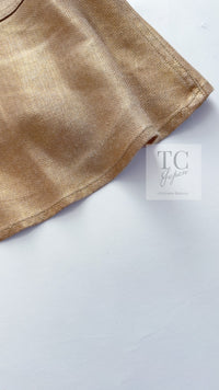 CHANEL 05S Gold Tone Metallic Vest Tunic Tops 34 シャネル ゴールド メタリック ベスト チュニック トップス 即発