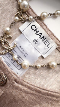 CHANEL 05S Gold Tone Metallic Vest Tunic Tops 34 シャネル ゴールド メタリック ベスト チュニック トップス 即発