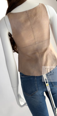 CHANEL 05S Gold Tone Metallic Vest Tunic Tops 34 シャネル ゴールド メタリック ベスト チュニック トップス 即発
