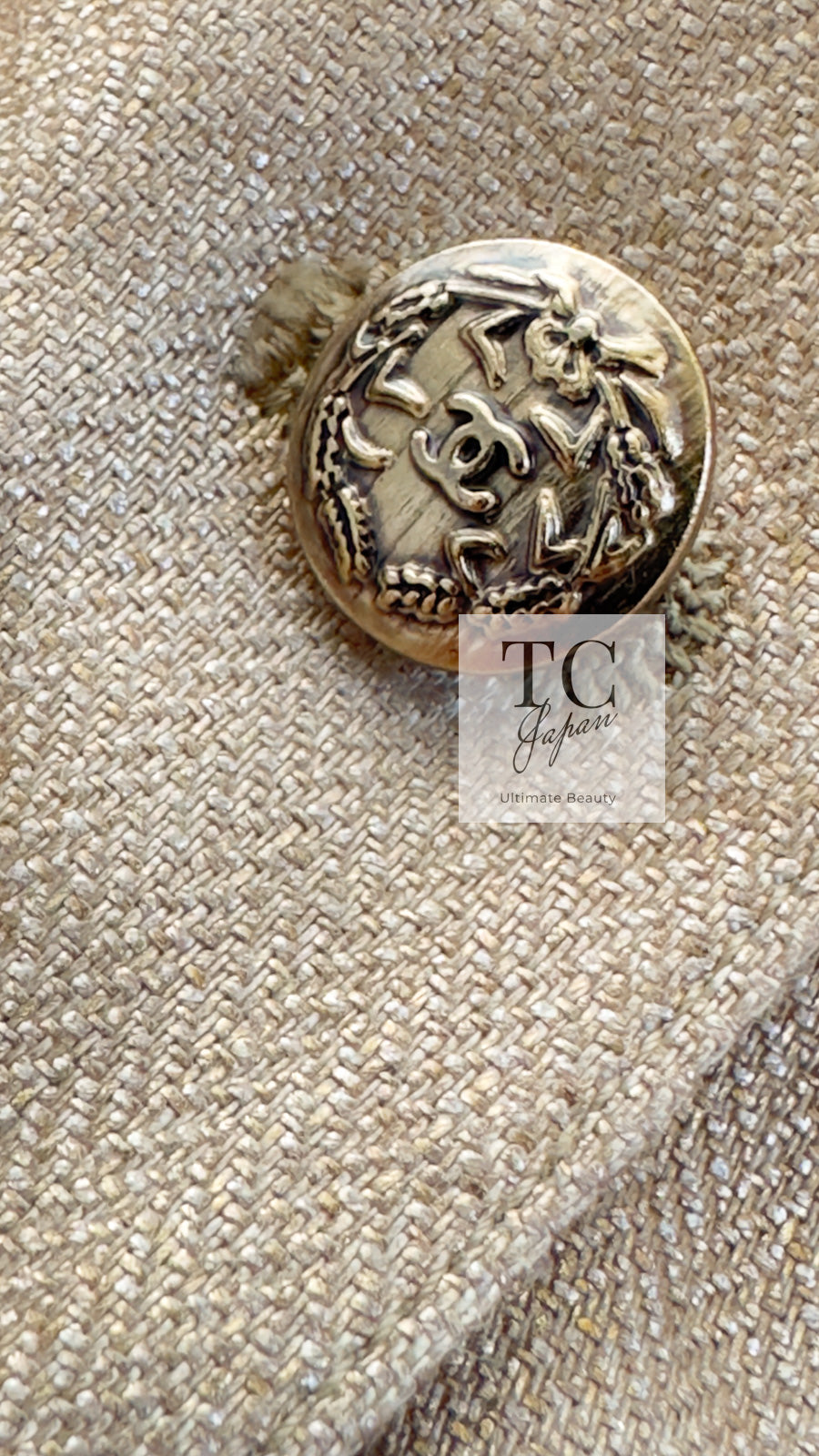 CHANEL 05S Gold Tone Metallic Vest Tunic Tops 34 シャネル ゴールド メタリック ベスト チュニック トップス 即発