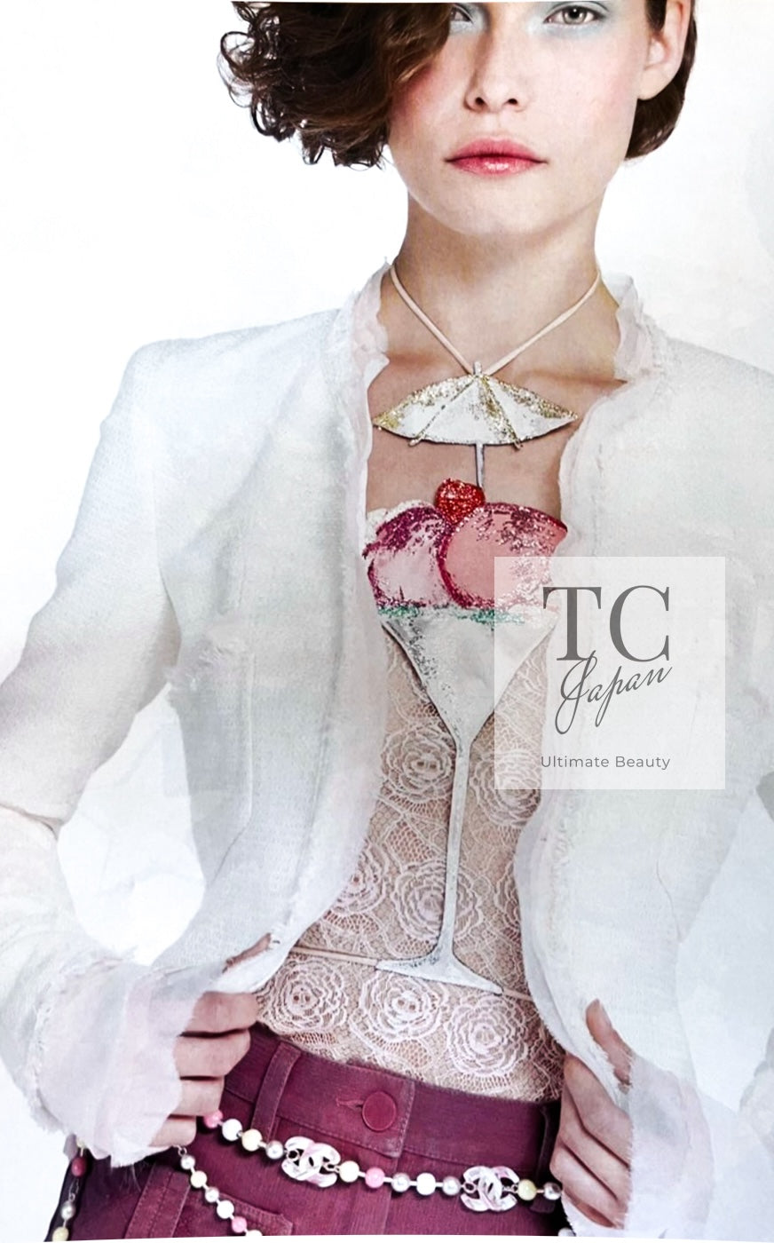 シャネル アイスクリーム刺繍 レース キャミソール トップス CHANEL  