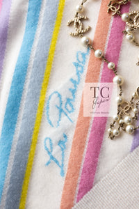 CHANEL 19C Ivory La Pausa CC Logo Rainbow Cashmere Sweater 36 シャネル アイボリー ラ パウザ CC ロゴ レインボー カシミア セーター 即発