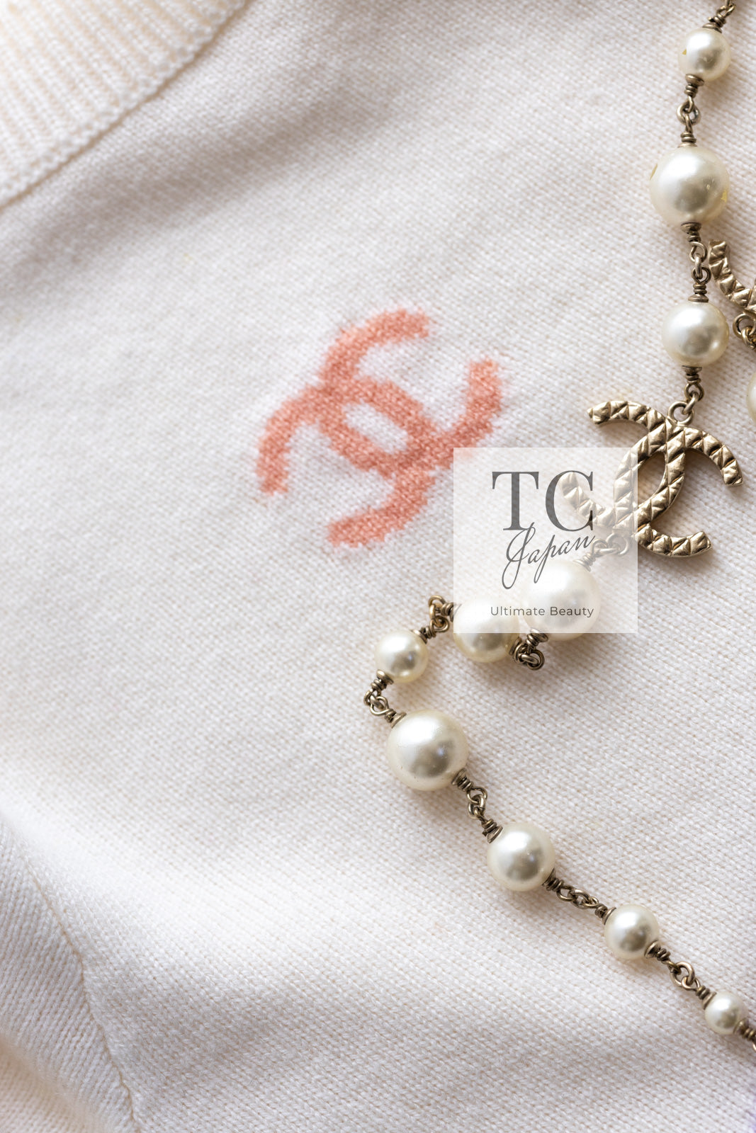 CHANEL 19C Ivory La Pausa CC Logo Rainbow Cashmere Sweater 36 シャネル アイボリー ラ パウザ CC ロゴ レインボー カシミア セーター 即発