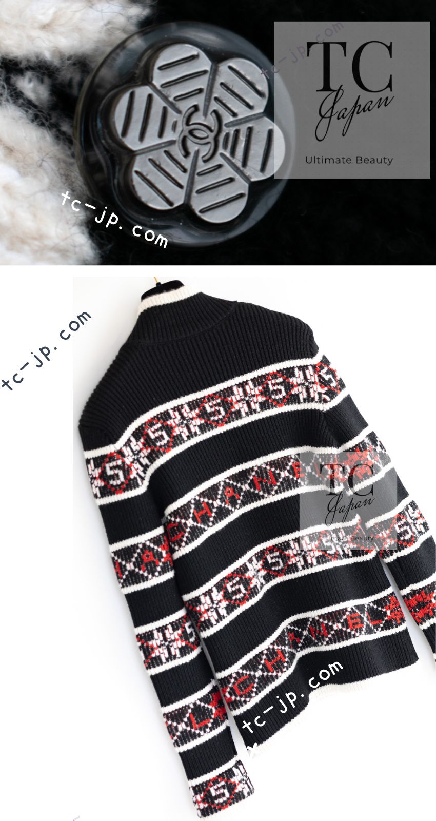 CHANEL 19A Black Logo Cashmere Knit Sweater 40 シャネル ブラック ロゴ カシミア ニット セーター 即発