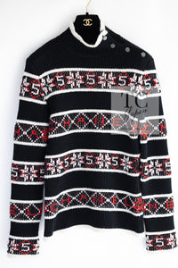 CHANEL 19A Black Logo Cashmere Knit Sweater 40 シャネル ブラック ロゴ カシミア ニット セーター 即発