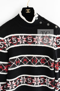 CHANEL 19A Black Logo Cashmere Knit Sweater 40 シャネル ブラック ロゴ カシミア ニット セーター 即発
