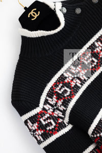 CHANEL 19A Black Logo Cashmere Knit Sweater 40 シャネル ブラック ロゴ カシミア ニット セーター 即発