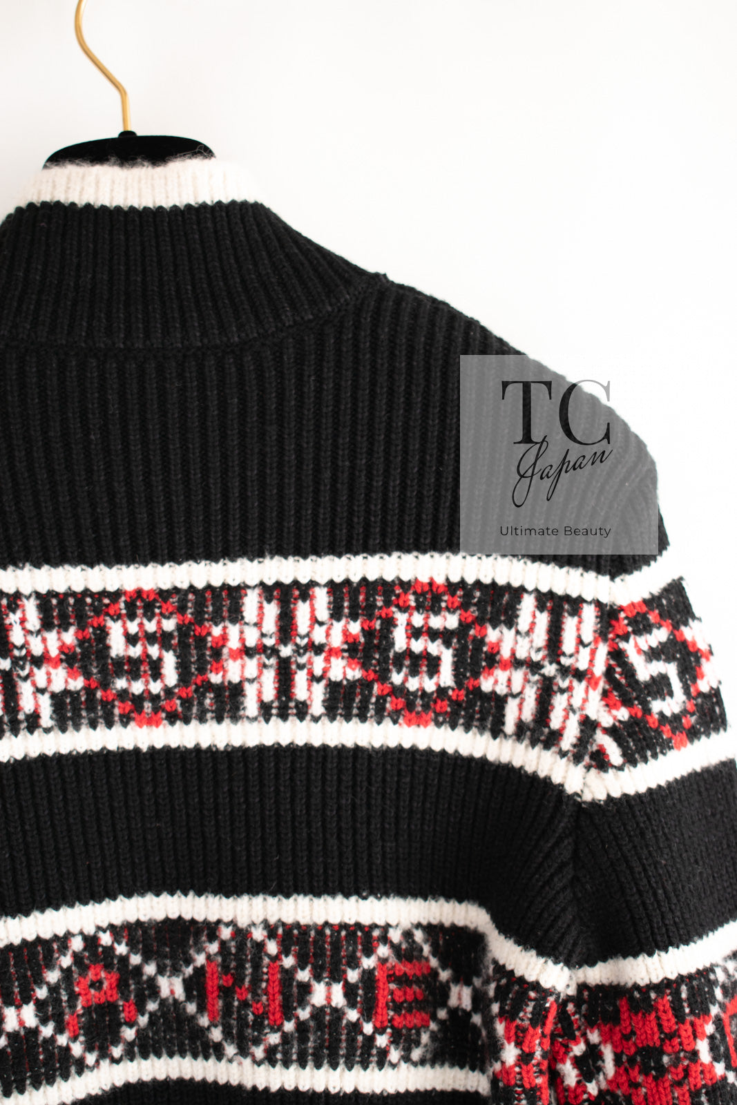 CHANEL 19A Black Logo Cashmere Knit Sweater 40 シャネル ブラック ロゴ カシミア ニット セーター 即発