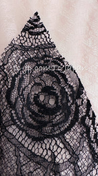 CHANEL 03S Pink Black Camellia Lace Cotton Sleeveless Tops 38 シャネル ピンク ブラック カメリア レース コットン トップス 即発