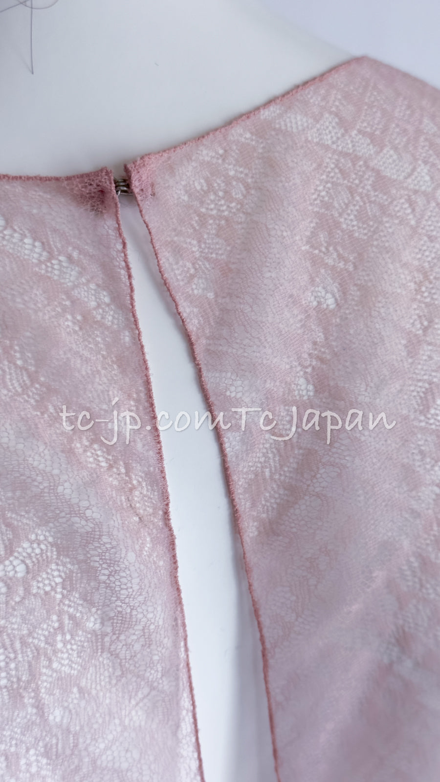 CHANEL 03S Pink Black Camellia Lace Cotton Sleeveless Tops 38 シャネル ピンク ブラック カメリア レース コットン トップス 即発
