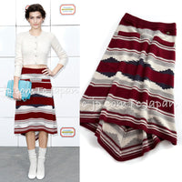 CHANEL 14PF Red Gray Multicolor Cashmere Skirt 36 シャネル レッド グレー マルチカラー カシミア スカート 即発