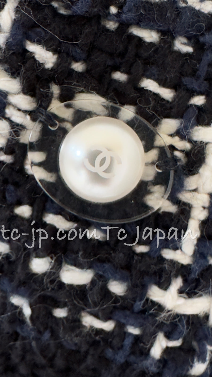 CHANEL 18S Navy Ivory Checked Cotton Tweed Skirt 38 シャネル ネイビー アイボリー チェック コットン ツイード スカート 即発