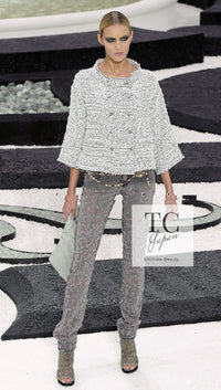 CHANEL 11S Gray Yellow Denim Cotton Mini Skirt 36 シャネル グレー イエロー デニム コットン ミニ スカート 即発 - TC JAPAN