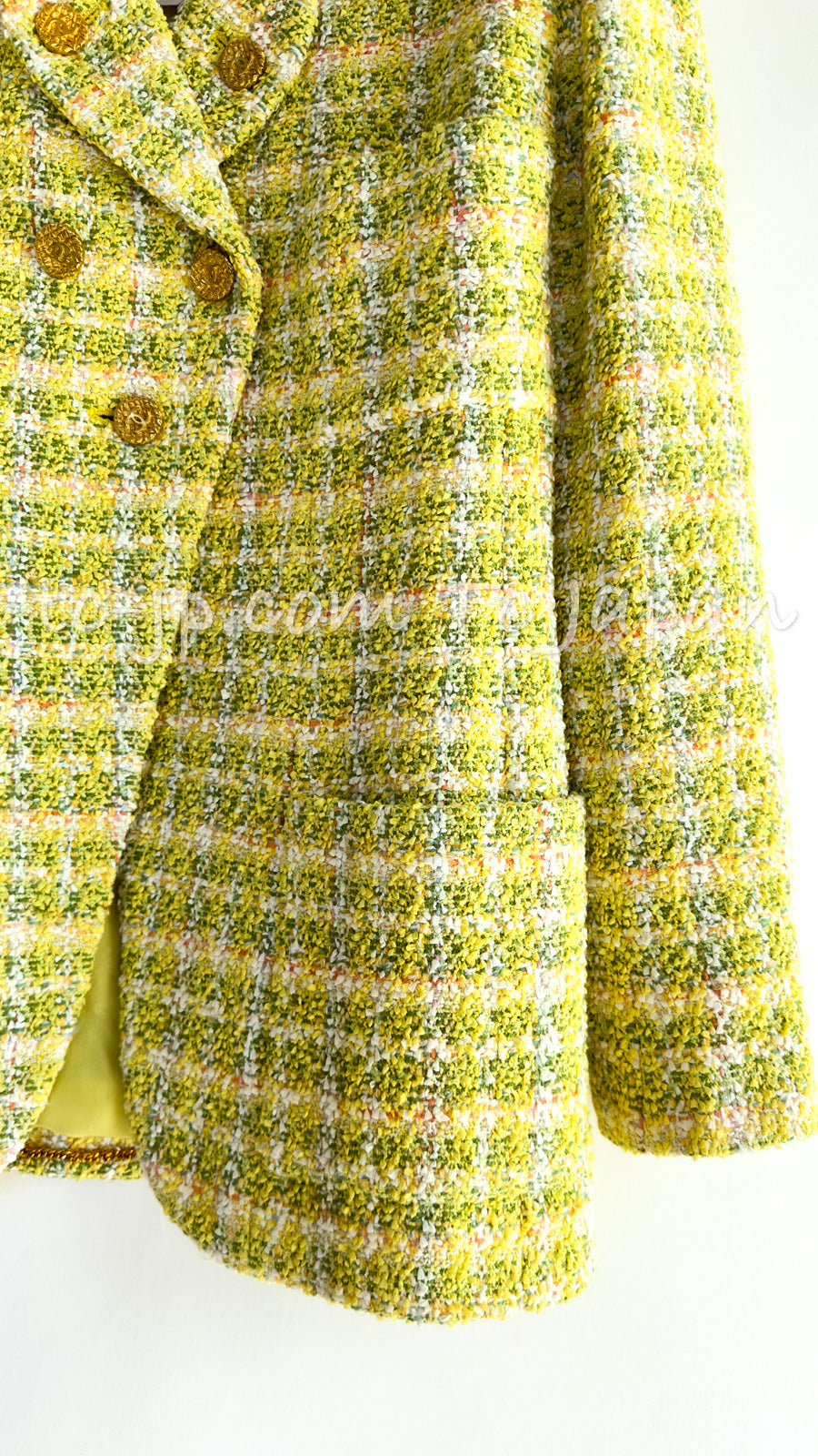 CHANEL 94S Vintage Documented Yellow ICONIC Cindy Crawford Jacket 40 シャネル ヴィンテージ イエローミックス スーパーモデル ジャケット 即発
