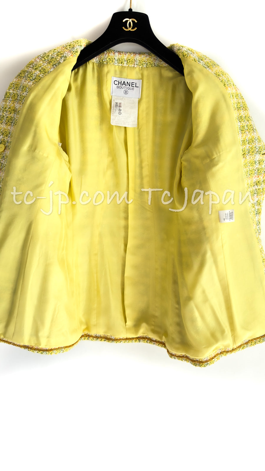 CHANEL 94S Vintage Documented Yellow ICONIC Cindy Crawford Jacket 40 シャネル ヴィンテージ イエローミックス スーパーモデル ジャケット 即発