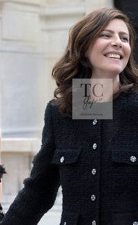CHANEL 21A Black Coco Buttons Wool Cotton Tweed Jacket 38 シャネル ブラック ココボタン ウール コットン ノーカラー ツイード ジャケット 即発