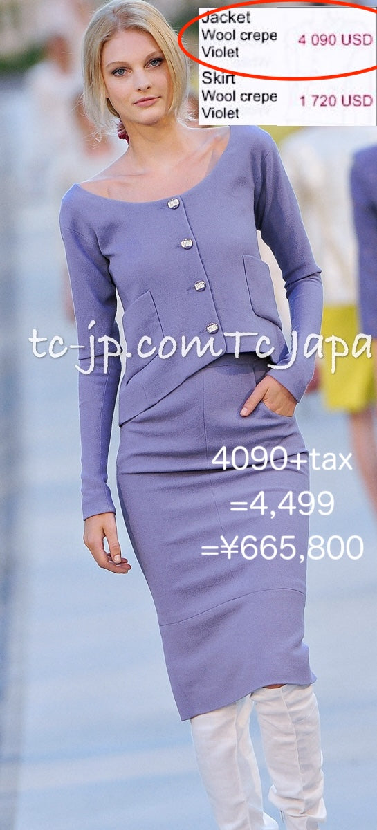 CHANEL 12C Black Round Neck Wool Rhinestone Buttons Jacket 36 38 シャネル ブラック ウール100% 襟なし ラインストーン ボタン ジャケット 即発