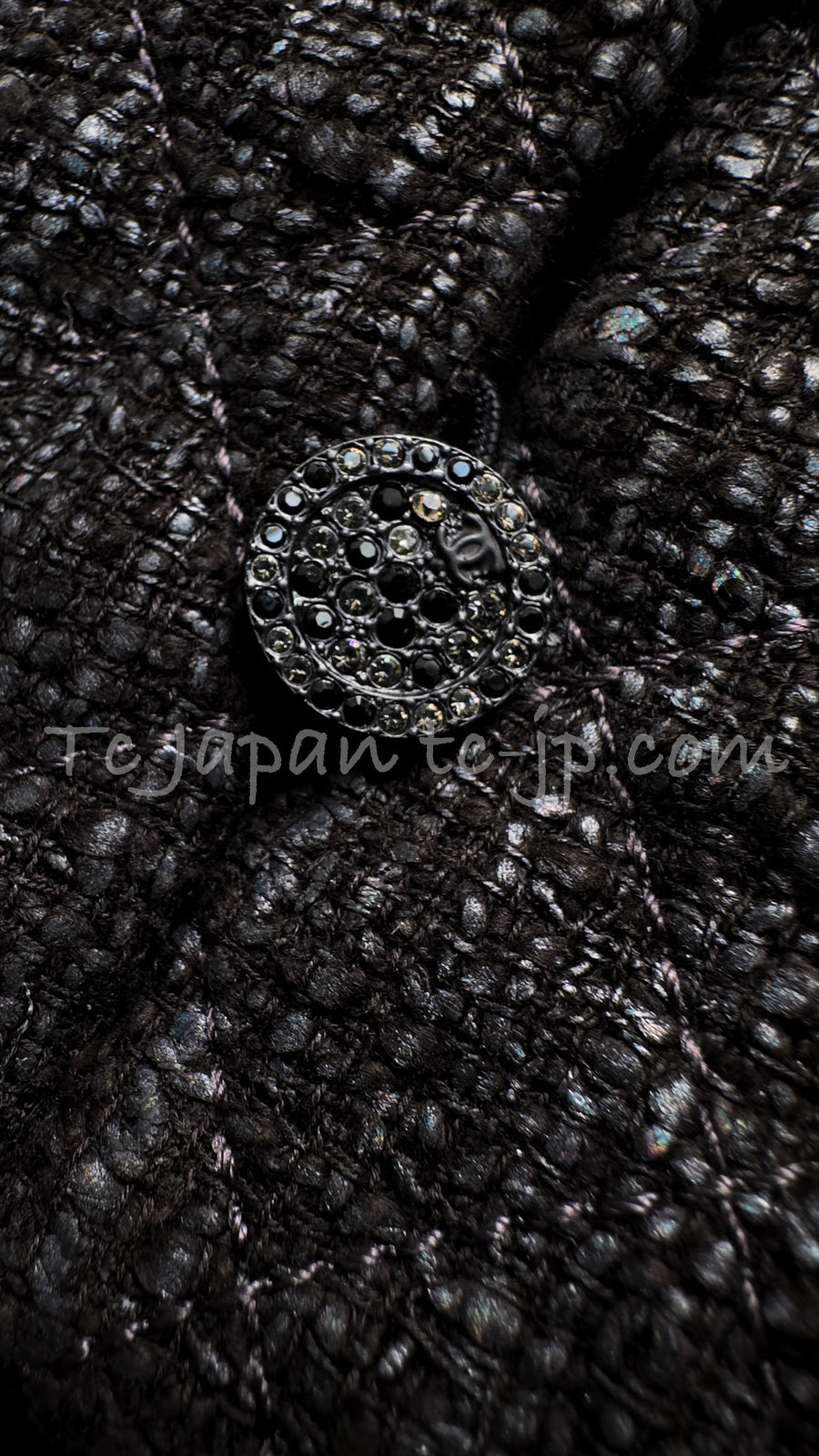 CHANEL 05PF Black Gary Fringe Trim Tweed Jacket 38 40 シャネル ブラック グレー フリンジトリム ツイード ジャケット 即発