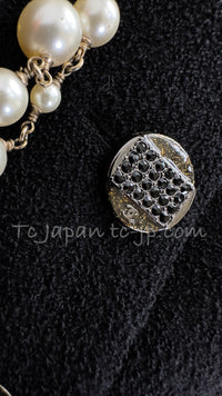 CHANEL 12C Black Rhinestone Buttons Jacket 36 40 42 シャネル ブラック ラインストーン ボタン ジャケット 即発