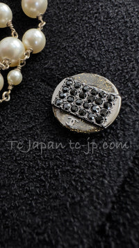 CHANEL 12C Black Rhinestone Buttons Jacket 36 40 42 シャネル ブラック ラインストーン ボタン ジャケット 即発
