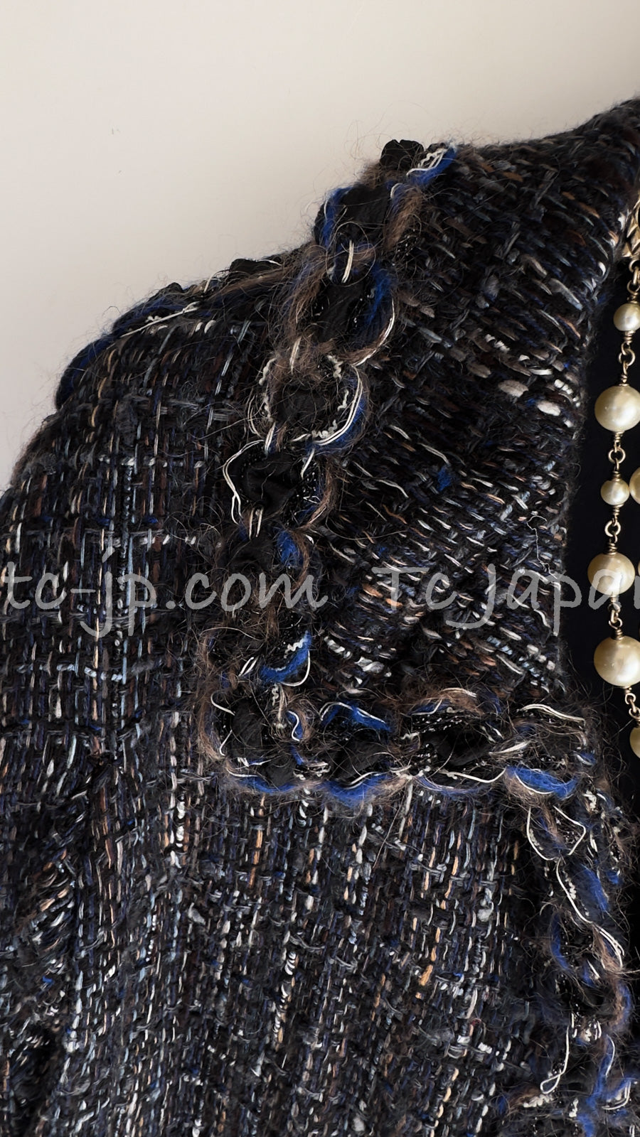 CHANEL 11A Navy Black CC Logo Buttons Trim Tweed Cardigan Jacket 36 42 シャネル ネイビー ブラック CCロゴボタン トリム ツイード カーディガン ジャケット 即発