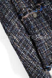 CHANEL 11A Navy Black CC Logo Buttons Trim Tweed Cardigan Jacket 36 42 シャネル ネイビー ブラック CCロゴボタン トリム ツイード カーディガン ジャケット 即発