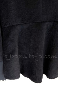 CHANEL 10A Black Alpaca Wool Gripox Buttons Jacket 38 シャネル ブラック アルパカ ウール グリポワ 宝石ボタン ペプラム ジャケット 即発
