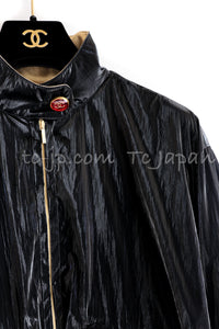 CHANEL 23C Black Gold Blouson Riders Jacket 36 シャネル ブラック ゴールド ライダース ブルゾン ジャケット 即発