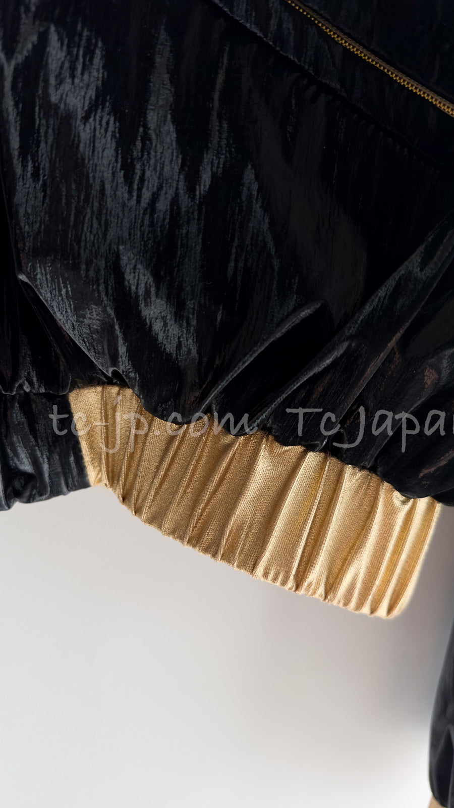 CHANEL 23C Black Gold Blouson Riders Jacket 36 シャネル ブラック ゴールド ライダース ブルゾン ジャケット 即発