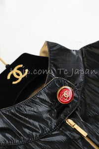 CHANEL 23C Black Gold Blouson Riders Jacket 36 シャネル ブラック ゴールド ライダース ブルゾン ジャケット 即発