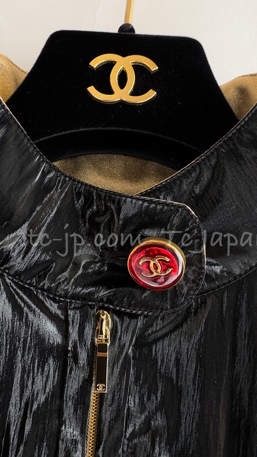 CHANEL 23C Black Gold Blouson Riders Jacket 36 シャネル ブラック ゴールド ライダース ブルゾン ジャケット 即発