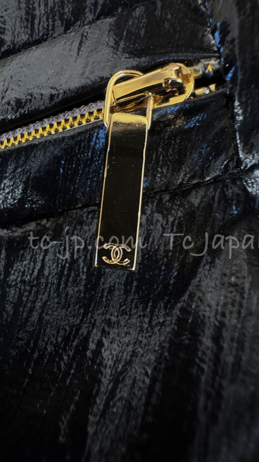 CHANEL 23C Black Gold Blouson Riders Jacket 36 シャネル ブラック ゴールド ライダース ブルゾン ジャケット 即発