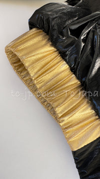 CHANEL 23C Black Gold Blouson Riders Jacket 36 シャネル ブラック ゴールド ライダース ブルゾン ジャケット 即発