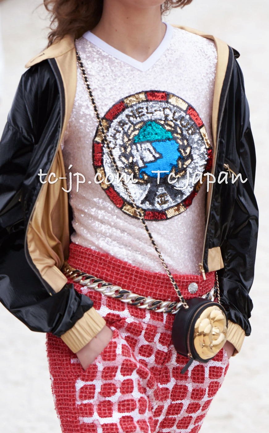 CHANEL 23C Black Gold Blouson Riders Jacket 36 シャネル ブラック ゴールド ライダース ブルゾン ジャケット 即発