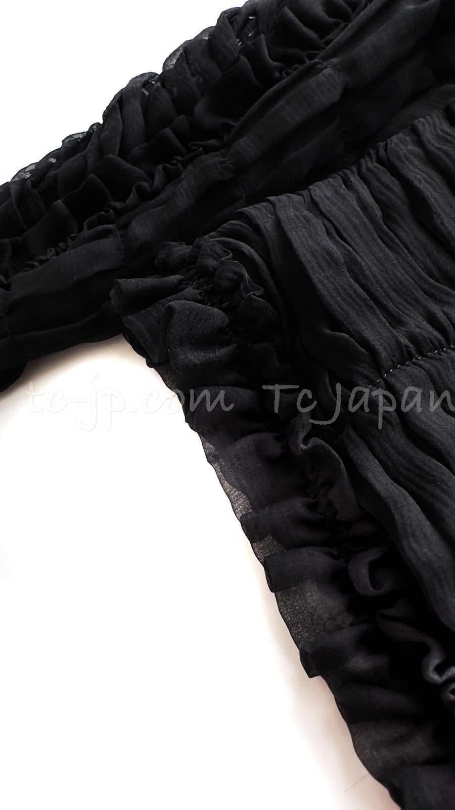 CHANEL 06A Black Ribbon Silk Penelope Cruz Cardigan Jacket Tops 38 40 44 シャネル ブラック リボン シルク ブラウス カーディガン ジャケット 即発