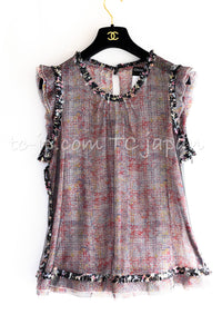 CHANEL 05C 57Th NY Limited Collection Silk Wool Tweed Jacket Tops Set 42 44 シャネル NY 57番街 限定 シルク ウール ツイード ジャケット トップス セット 即発