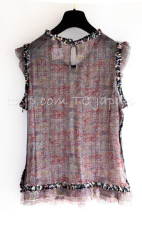 CHANEL 05C 57Th NY Limited Collection Silk Wool Tweed Jacket Tops Set 42 44 シャネル NY 57番街 限定 シルク ウール ツイード ジャケット トップス セット 即発