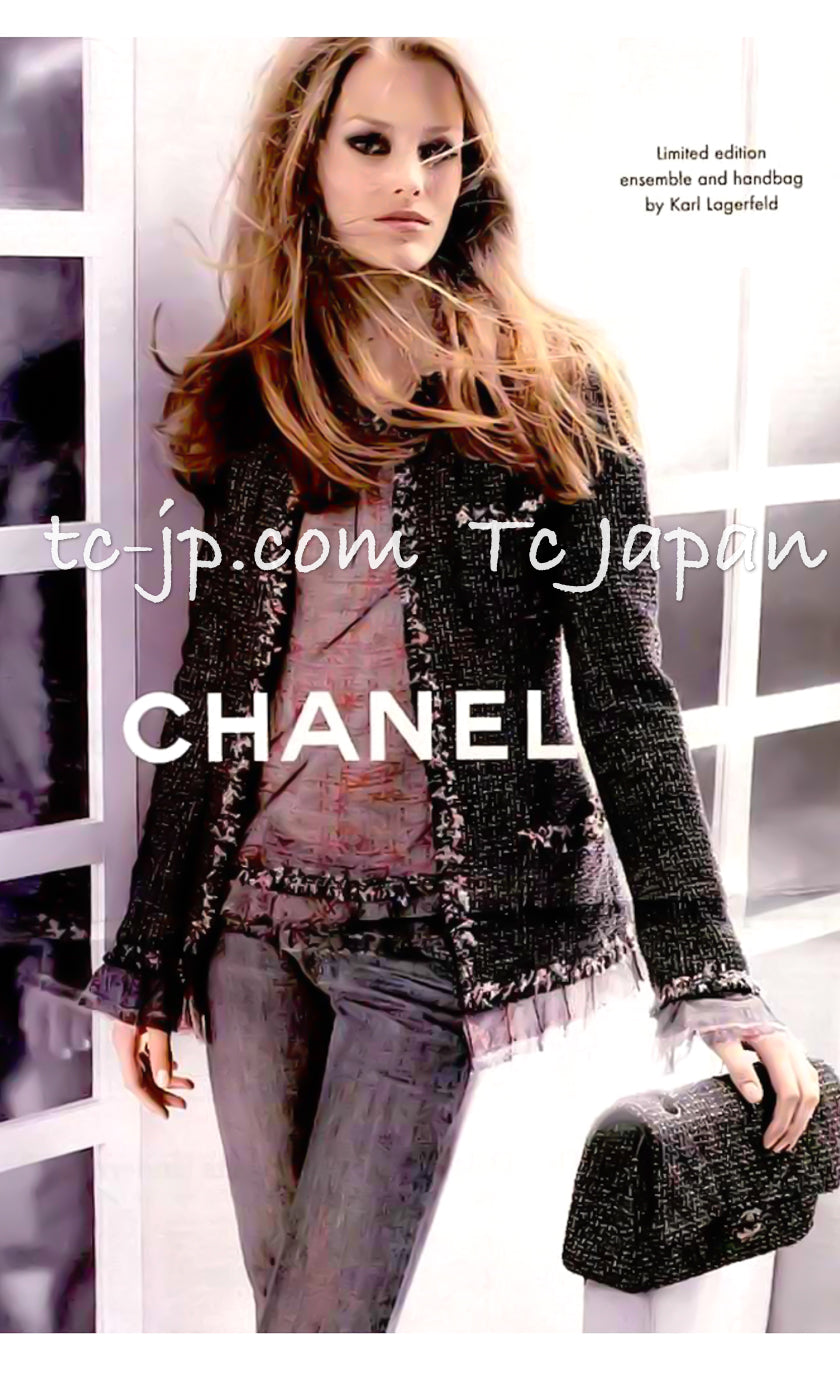 CHANEL 05C 57Th NY Limited Collection Silk Wool Tweed Jacket Tops Set 42 44 シャネル NY 57番街 限定 シルク ウール ツイード ジャケット トップス セット 即発