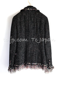CHANEL 05C 57Th NY Limited Collection Silk Wool Tweed Jacket Tops Set 42 44 シャネル NY 57番街 限定 シルク ウール ツイード ジャケット トップス セット 即発