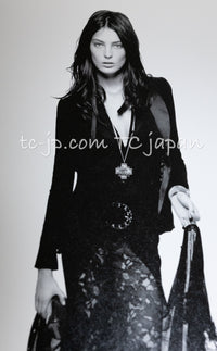 CHANEL 06A Black Wool 100 Tweed Jacket 38 シャネル ブラック ウール100% ツイード ジャケット シルク襟 即発