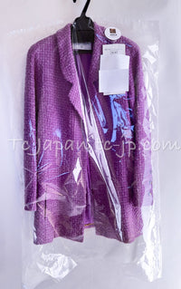 CHANEL 94S Documented ICONIC Lavender Purple Vintage Naomi Campbell Tweed Jacket 38 シャネル ラベンダー パープル ヴィンテージ ナオミ キャンベル ツイード ジャケット 即発
