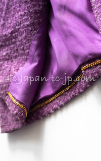 CHANEL 94S Documented ICONIC Lavender Purple Vintage Naomi Campbell Tweed Jacket 38 シャネル ラベンダー パープル ヴィンテージ ナオミ キャンベル ツイード ジャケット 即発
