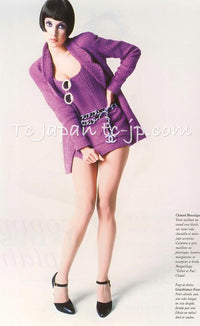 CHANEL 94S Documented ICONIC Lavender Purple Vintage Naomi Campbell Tweed Jacket 38 シャネル ラベンダー パープル ヴィンテージ ナオミ キャンベル ツイード ジャケット 即発